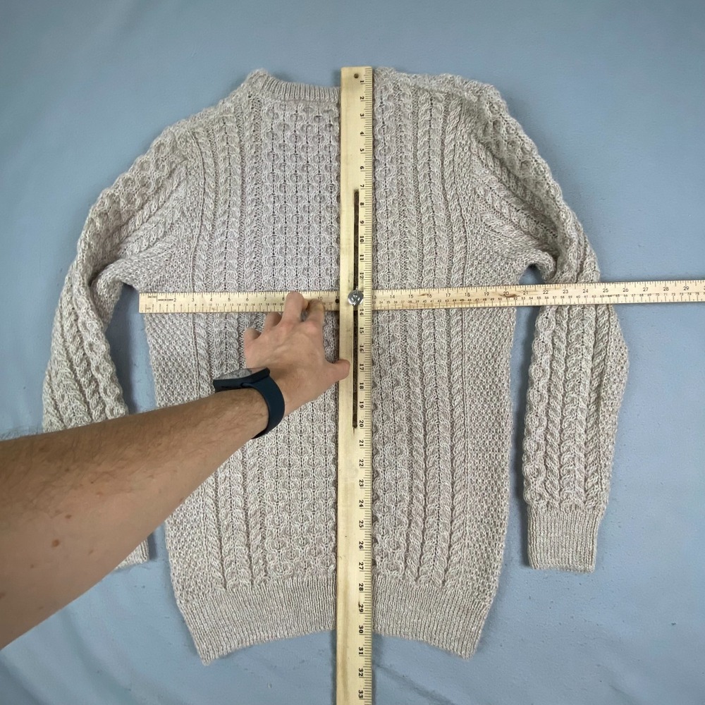 Aran Irish Womens Merino Wool Sweater XL Cable Traditional Fisherman Pullover - Picture 10 of 13